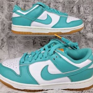 Nike Dunk Lows Teal and white Womens Size 8.5